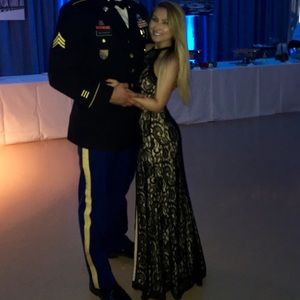 Open back Guess gown with slit